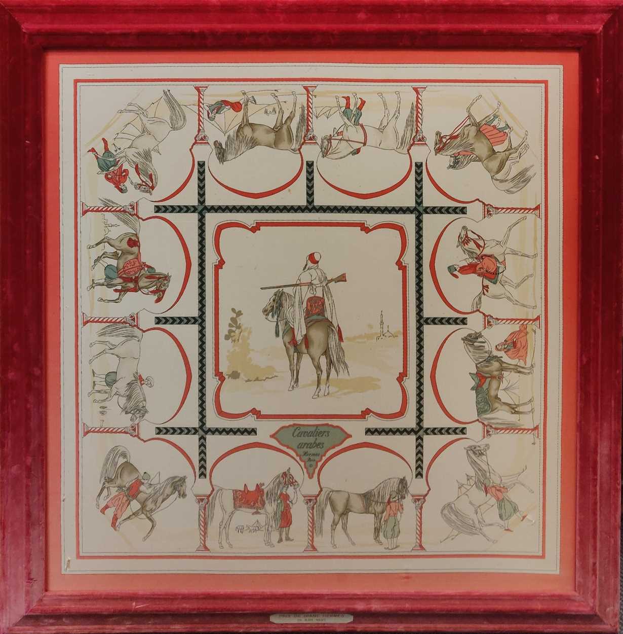 Lot 143 - A Hermes Silk scarf decorated in
