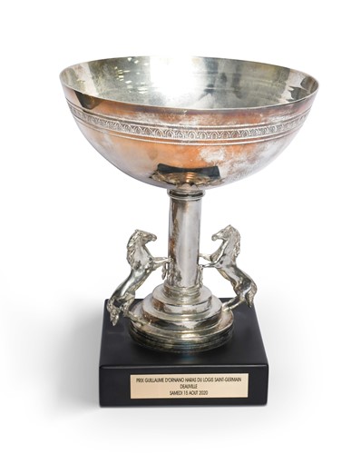 Lot 101 - A Prix Guillaume D'Ornano Haras du Logis Saint-Germain trophy, awarded to Frankie Dettori