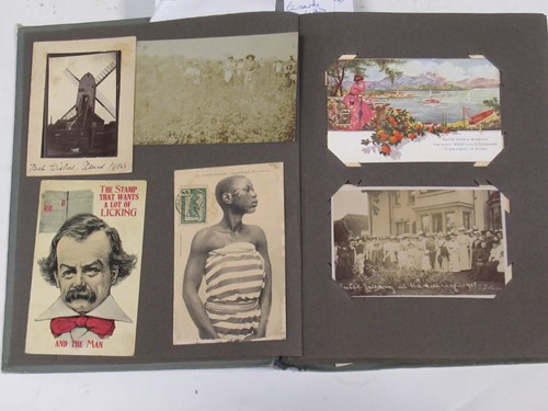 Lot 144 - Postcard album with c. 200 postcards and a...