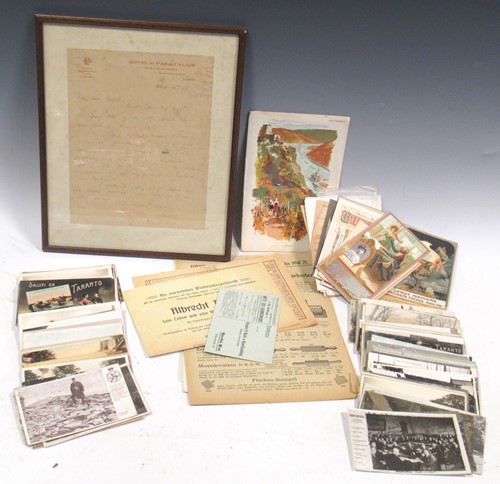 Lot 147 - Box of ephemera including many postcards; many...