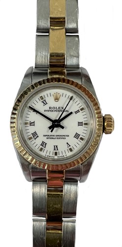 Lot 210 - Rolex - A 2-tone 'Oyster Perpetual 25' wristwatch