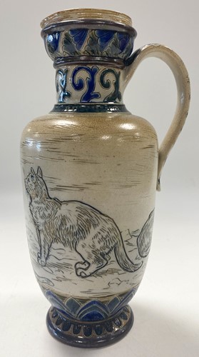 Lot 23 - Hannah Barlow for Doulton Lambeth, a stoneware ewer, 1882