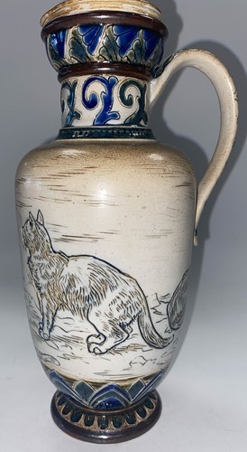 Lot 23 - Hannah Barlow for Doulton Lambeth, a stoneware ewer, 1882