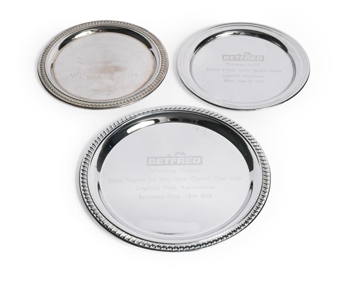 Lot 13 - A Betfred 'Supports Jack Berry House' Chartwell Fillies' Stakes salver, awarded to Frankie Dettori
