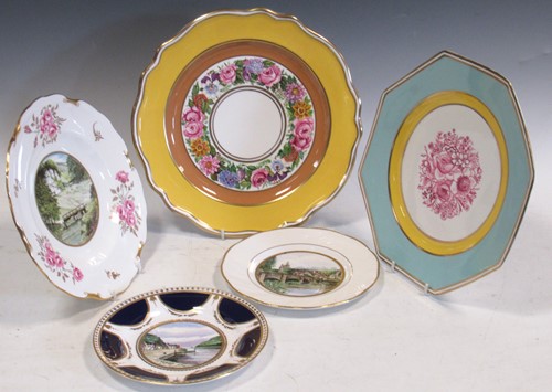 Lot 30 - A Royal Crown Derby Pinxton rose pattern plate,...