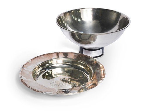 Lot 110 - An Investec Blue Riband Trail silver plated presentation salver,  awarded to Frankie Dettori