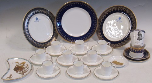 Lot 70 - A Royal Worcester plate, side plate and coffee...