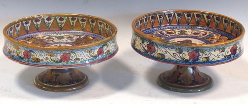 Lot 92 - Two tazzas by Alfredo Santerelli, decorated...