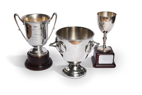 Lot 24 - A DFS Champagne Stakes, Doncaster Winning Jockey trophy cup, awarded to Frankie Dettori