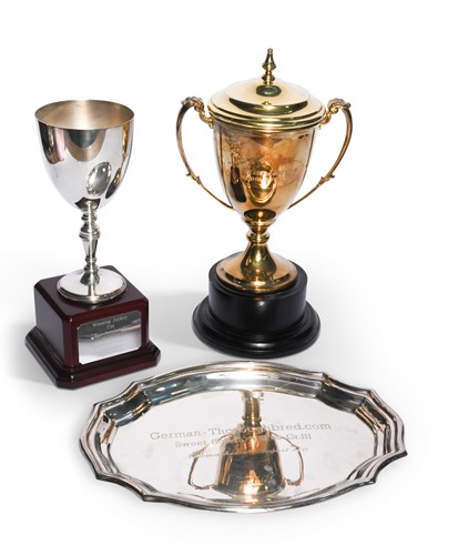 Lot 92 - A Stan James Guineas Festival Jockey Club Stakes trophy cup, awarded to Frankie Dettori