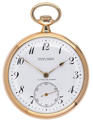 Lot 189 - Ulysse Nardin, Locle, for Türler, Berne - A Swiss 14ct gold open faced pocket watch