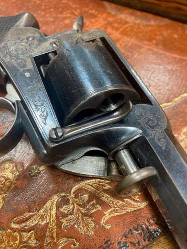 Lot 438 - A percussion Beaumont-Adams type double-action five-shot revolver, mid-19th century