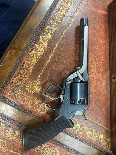 Lot 438 - A percussion Beaumont-Adams type double-action five-shot revolver, mid-19th century