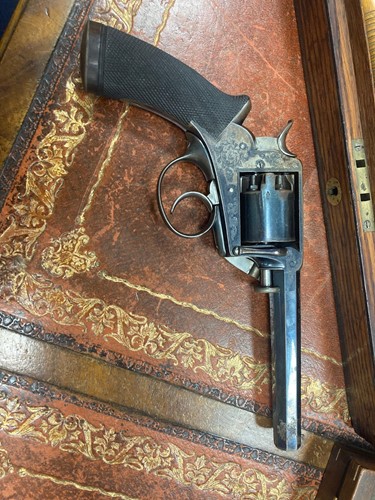 Lot 438 - A percussion Beaumont-Adams type double-action five-shot revolver, mid-19th century