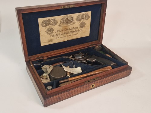 Lot 438 - A percussion Beaumont-Adams type double-action five-shot revolver, mid-19th century