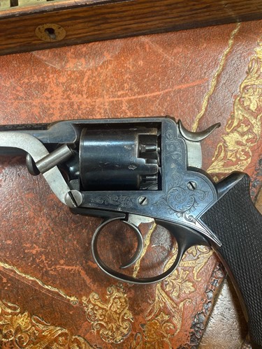 Lot 438 - A percussion Beaumont-Adams type double-action five-shot revolver, mid-19th century
