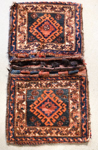 Lot 515 - A Shiraz/Qashqai tribal saddle bag rug, made...