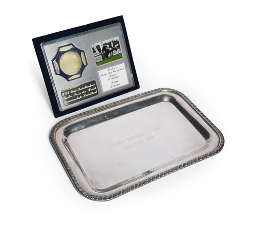 Lot 102 - A WGZ - Bank - Deutschlandpreis plaque, awarded to Frankie Dettori