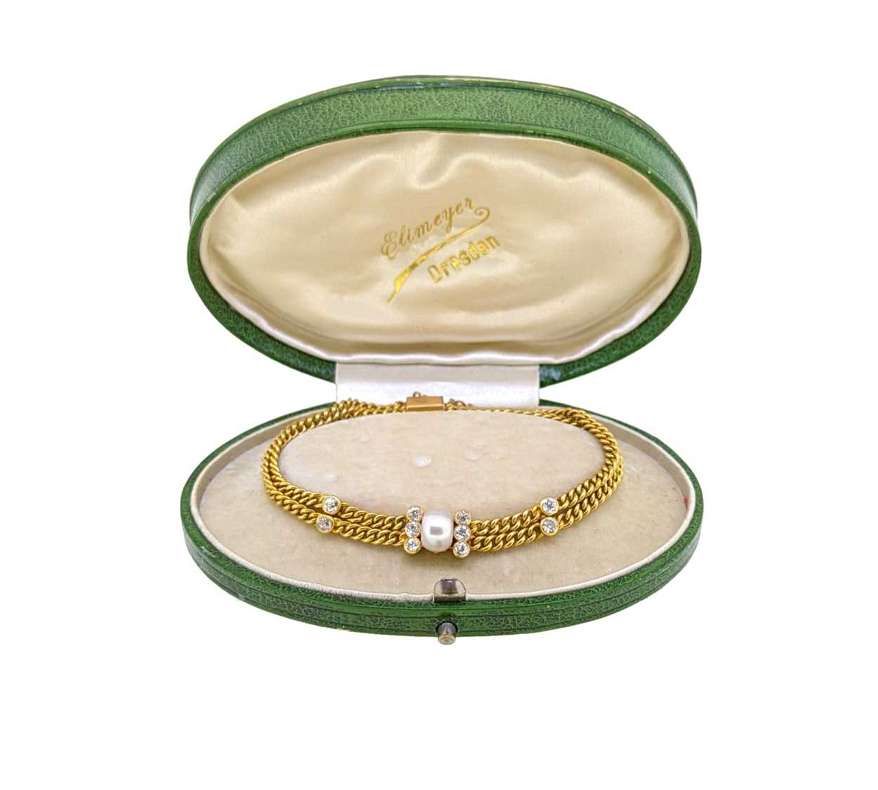 Lot 123 - An early 20th century pearl and diamond bracelet