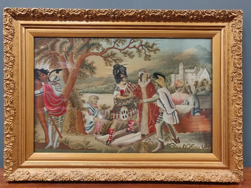 Lot 248 - 19th century needlework picture of Mary Queen...