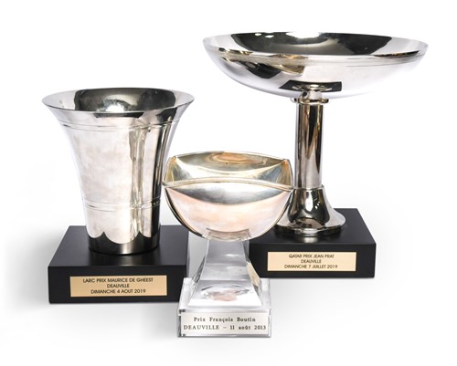 Lot 42 - A Larc Prix Maurice de Gheest Deauville trophy cup, awarded to Frankie Dettori