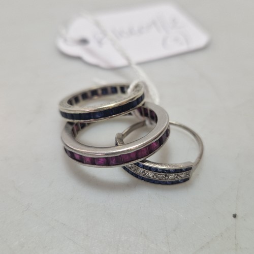 Lot 190 - A trio of gemset rings, one hallmarked 9ct...