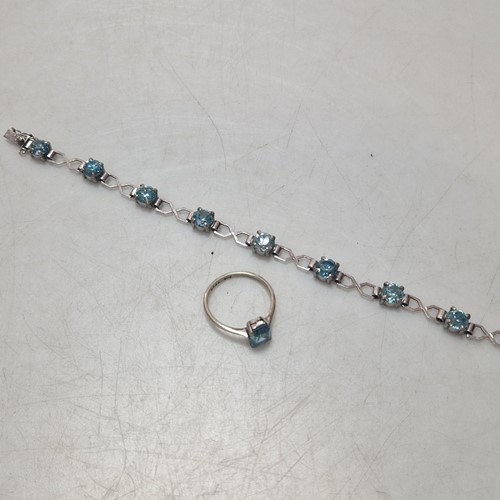 Lot 191 - A zircon bracelet stamped '9CT', together with...