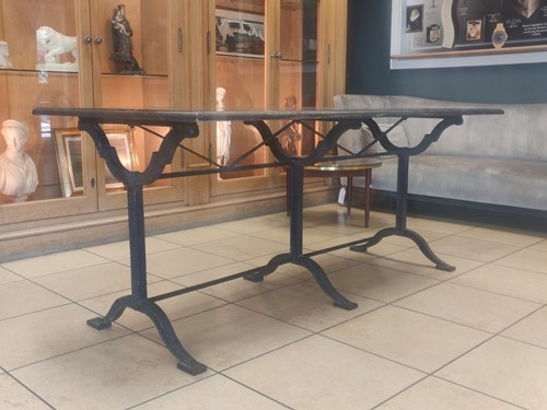 Lot 500 - A French industrial style granite-topped table...