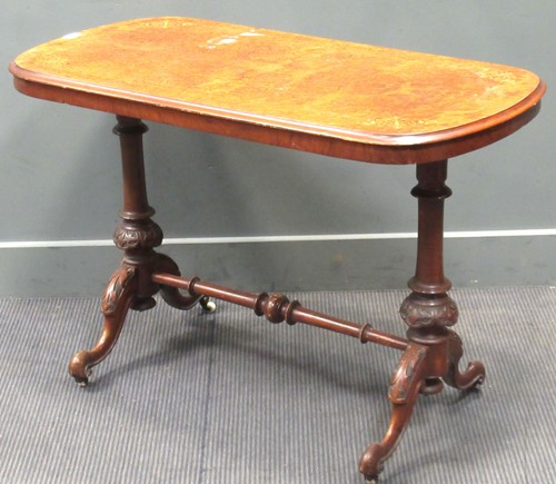 Lot 485 - A Victorian inlaid burr-walnut centre table...