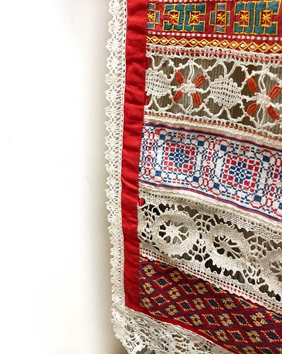 Lot 395 - An embroidered Russian poneva dress, early 20th century