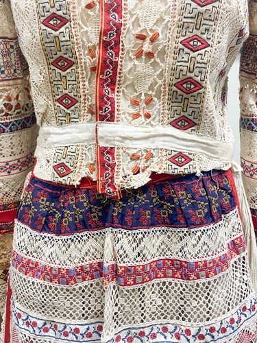 Lot 395 - An embroidered Russian poneva dress, early 20th century