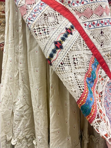 Lot 395 - An embroidered Russian poneva dress, early 20th century
