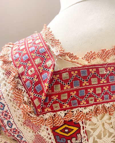 Lot 395 - An embroidered Russian poneva dress, early 20th century