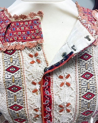 Lot 395 - An embroidered Russian poneva dress, early 20th century