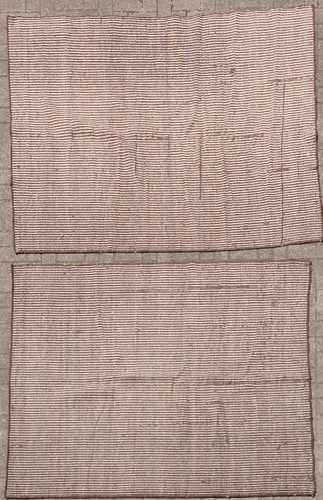 Lot 522 - A pair of brown and cream striped woollen...