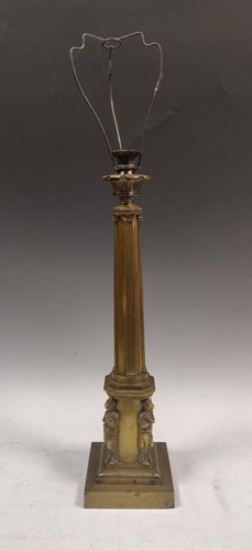 Lot 509 - A gilt metal column lamp base 75cm high...