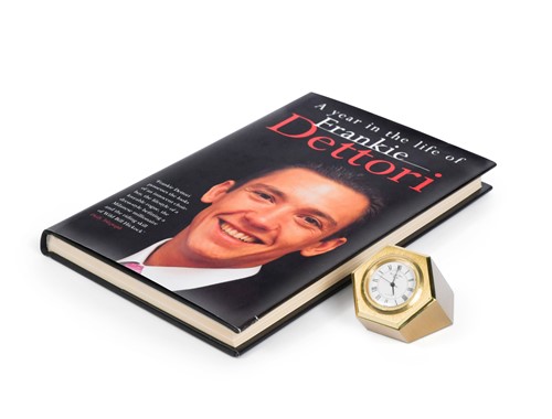 Lot 7 - A Bernard Freres of Bicester Quartz, small desk clock, awarded to Frankie Dettori