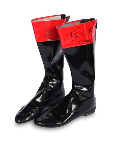 Lot 56 - A pair of racing boots from a Saudi Arabia race 2023