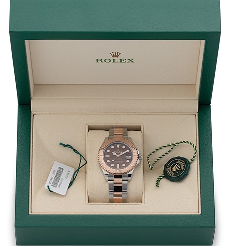 Lot 221 - Rolex - A steel and 'Everose' 'Oyster Perpetual Date YachtMaster 37' wristwatch