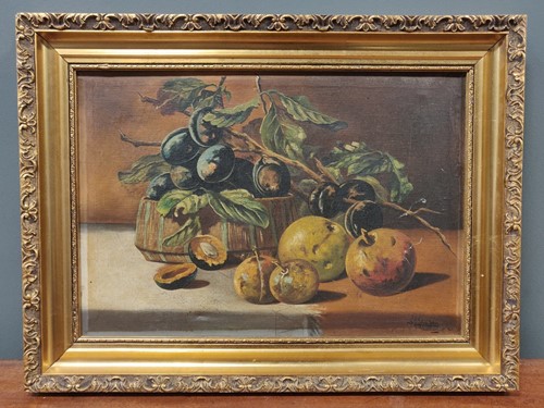 Lot 247 - An early 20th century still life of fruit...