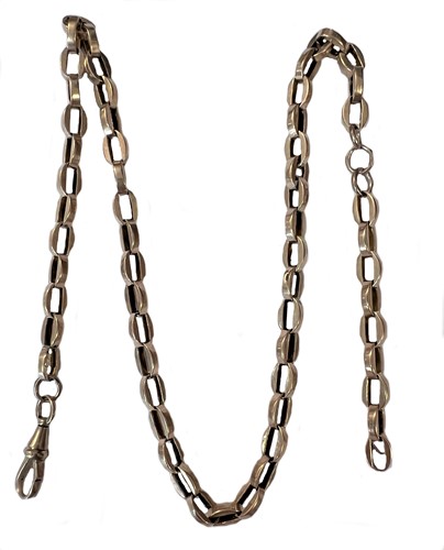 Lot 191 - A rose coloured watch chain, stamped 9.C