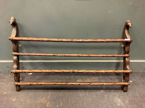 Lot 435 - A set of Anglo-Indian carved hardwood wall...