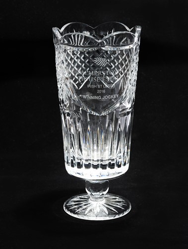 Lot 72 - A Waterford glass Palmerstown House Estate Irish St Leger cut trophy, awarded to Frankie Dettori