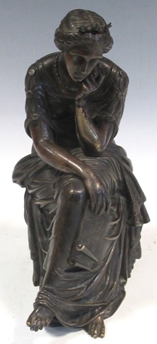 Lot 41 - La Reverie, a 19th century bronze female...