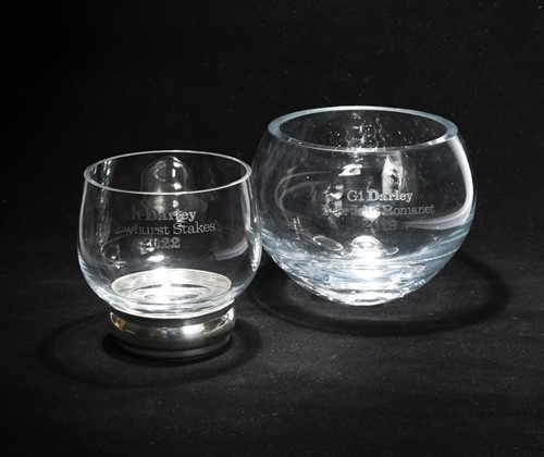 Lot 121 - Two G1 Darley glass trophy bowls, awarded to Frankie Dettori