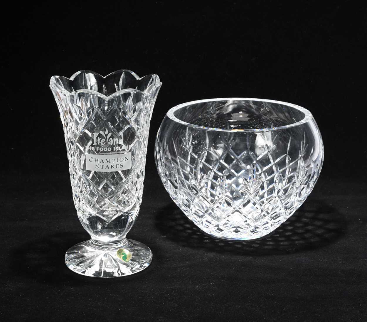 Lot 100 - A Waterford Crystal Ireland Champion Stakes cut glass trophy, awarded to Frankie Dettori