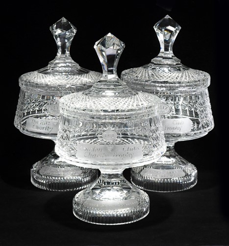 Lot 57 - A pair of Ritz Club, Goodwood cut glass trophies, awarded to Frankie Dettori