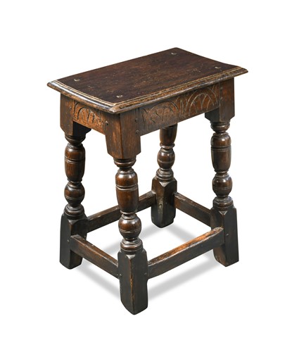Lot 396 - An oak joint stool, 17th century