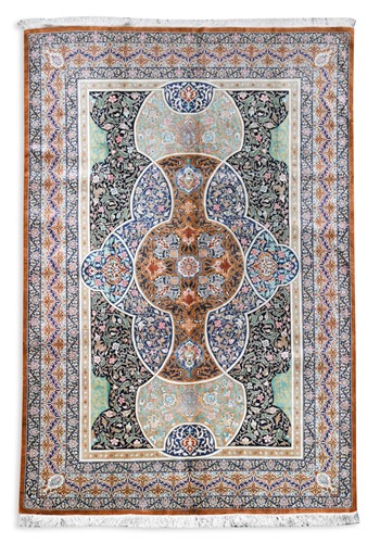 Lot 546 - A fine Persian silk carpet, possibly Tabriz