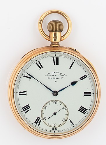 Lot 347 - Jay’s, London – An 18ct gold open faced pocket watch